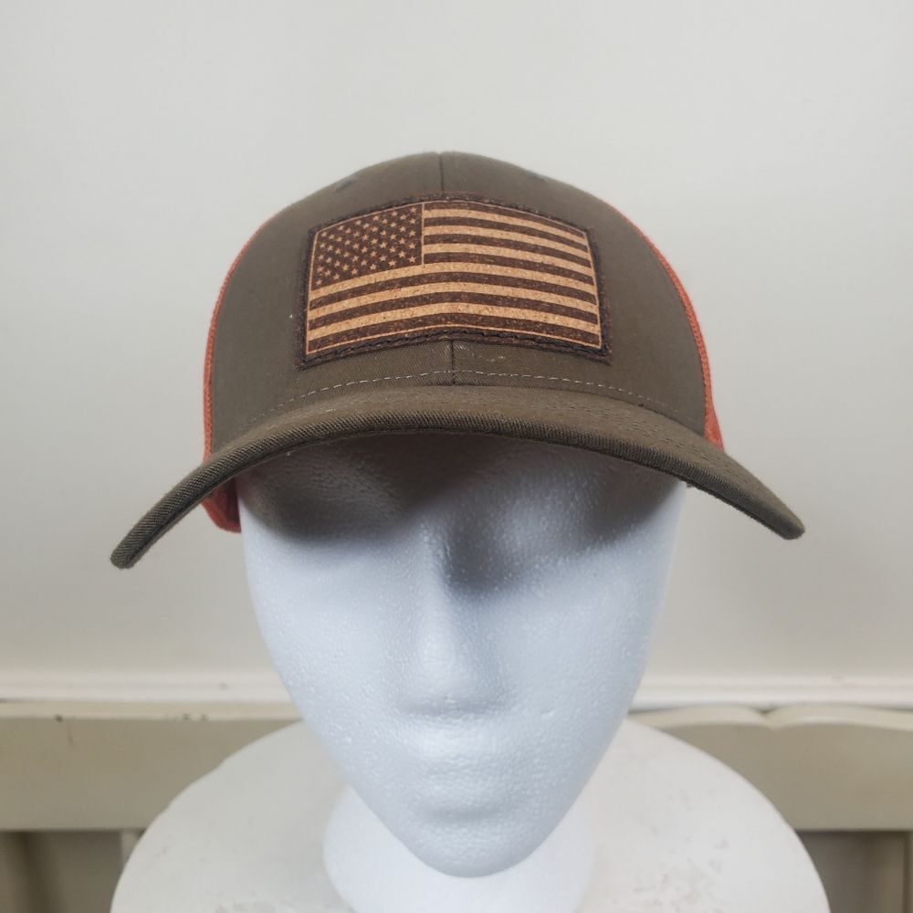 American Flag mesh tracker snapback hat